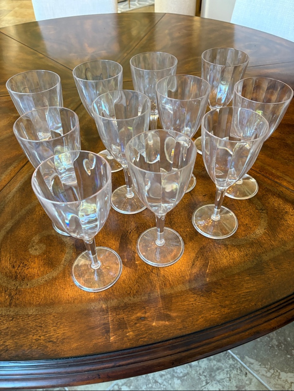 NWOT Clear Acrylic Stemmed Wine Glasses - Set of 11